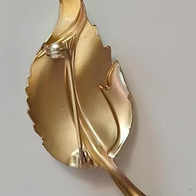 Vintage gold toned leaf themed Jewlery - Brooch pins, earrings, Money, Laurel Burch, Sarah Coventry