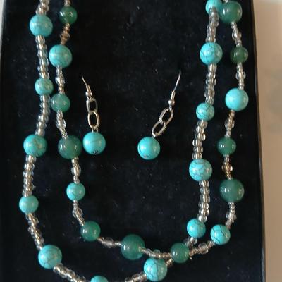 Necklace, earrings, bracelet matching set with a Freeport watch