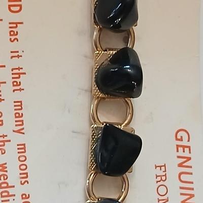 Genuine Apache tear bracelet with another stone bracelet