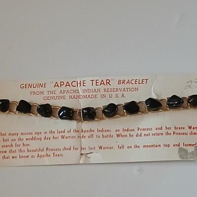 Genuine Apache tear bracelet with another stone bracelet