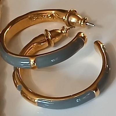 Gold toned Jewlery - bracelet - belt - earrings - necklace - in a rose topped tin - Monet - Avon - and more