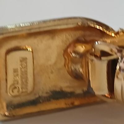 Gold toned Jewlery - bracelet - belt - earrings - necklace - in a rose topped tin - Monet - Avon - and more