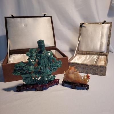 Ornate Carved Stone Buddhist Statues (PB-EL)