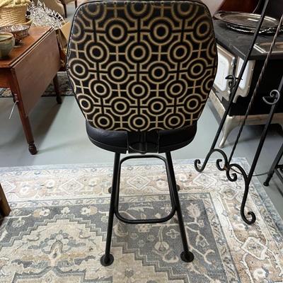 Sale Photo Thumbnail #170: Gary Platt X-Tended Play Casino Bar Stool  (Choice #1)  This Stool is Wrought Iron and Vinyl Seating surface.  It is very Heavy
Seat Ht 27"  Back Ht 44.5".