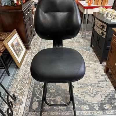 Sale Photo Thumbnail #171: Gary Platt X-Tended Play Casino Bar Stool  (Choice #1)  This Stool is Wrought Iron and Vinyl Seating surface.  It is very Heavy
Seat Ht 27"  Back Ht 44.5".