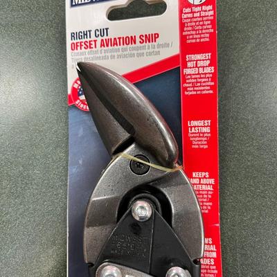 Sale Photo Thumbnail #214: MIdwest Snips  Right Cut Offset Aviation Snip Model P-6510R New