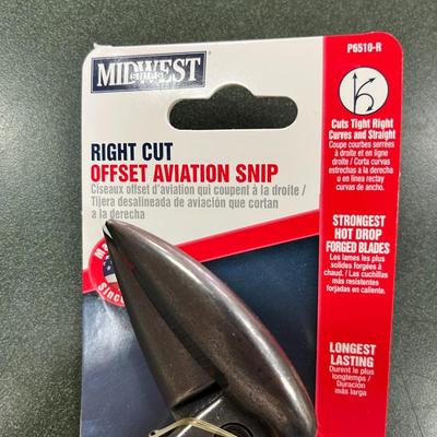 Sale Photo Thumbnail #215: MIdwest Snips  Right Cut Offset Aviation Snip Model P-6510R New