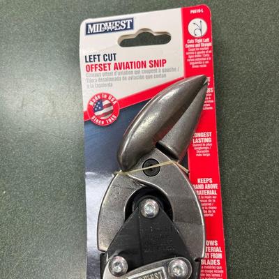 Sale Photo Thumbnail #218: Midwest Snips Left Cut Offset Aviation Snip Model P6510-L New   Made in the USA
