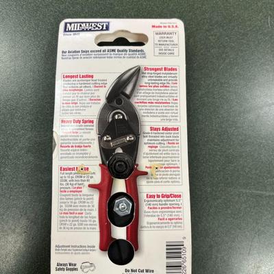 Sale Photo Thumbnail #217: Midwest Snips Left Cut Offset Aviation Snip Model P6510-L New   Made in the USA