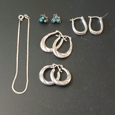 Sterling silver .925 marked earrings and bracelet