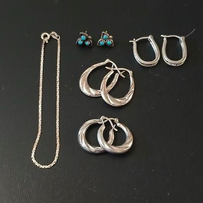Sterling silver .925 marked earrings and bracelet