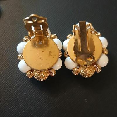 Faux pearl necklaces - brooch - earrings- and a beautiful, beaded necklace