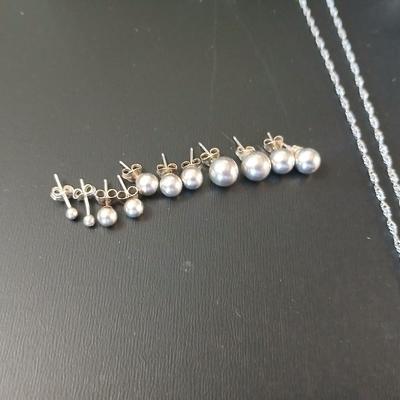 Silver toned Jewelry - necklace chains - hair pins - earrings - and more