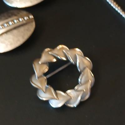 Silver toned Jewelry - necklace chains - hair pins - earrings - and more