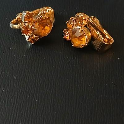 Gold toned Jewelry - chains - ring - earrings - rhinestone
