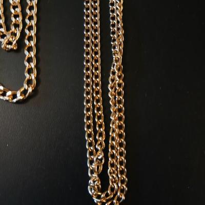 Gold toned Jewelry - chains - ring - earrings - rhinestone
