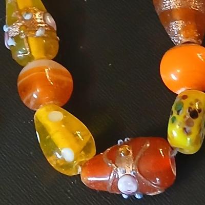 Vintage jewlery - beaded necklace - glass beaded necklace - Wood camel pin- Geneva watch and more