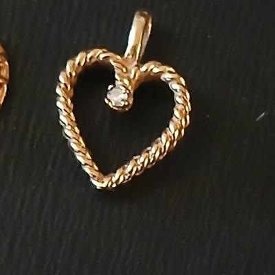 Gold toned delicate Jewelry - heart pendants - 18 KT GF necklaces - earrings - locket - Willow tree box and more