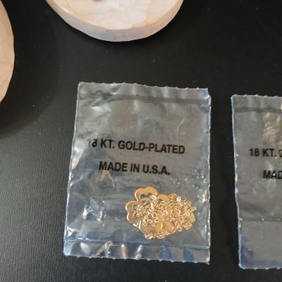 Gold toned delicate Jewelry - heart pendants - 18 KT GF necklaces - earrings - locket - Willow tree box and more