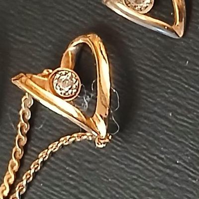 Gold toned delicate Jewelry - heart pendants - 18 KT GF necklaces - earrings - locket - Willow tree box and more
