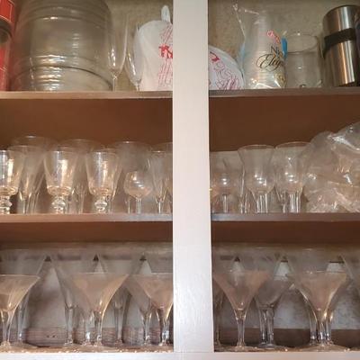 Sale Photo Thumbnail #66: Glasses, Stemware, pottery, thermos etc.  See photos for details.