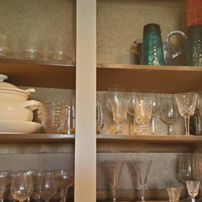 Sale Photo Thumbnail #65: Glasses, Stemware, pottery, thermos etc.  See photos for details.