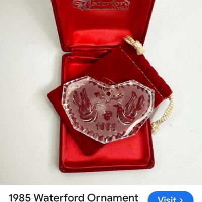 1985 WATERFORD CRYSTAL 12 DAYS OF CHRISTMAS ORNAMENT