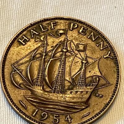 1954 HALF PENNY. 1939. HALF PENNY