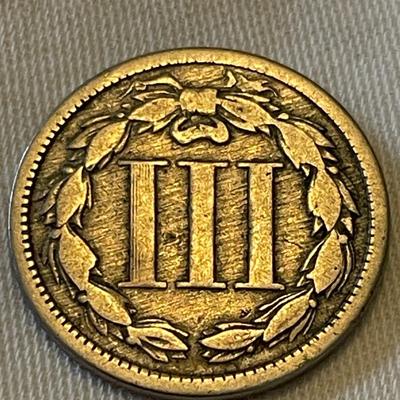 1865 UNITED STATES THREE CENT NICKEL