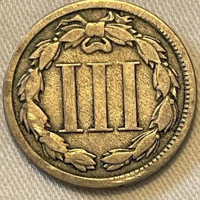 1865 UNITED STATES THREE CENT NICKEL