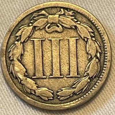 1865 UNITED STATES THREE CENT NICKEL