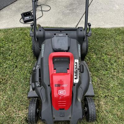 Craftsman 40v Lithium Ion Battery Mower & 2 Batteries, & Charger, & 2 Grass Catching Bags.
