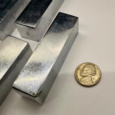 Sale Photo Thumbnail #468: Steel weights, approx. 3” x .75” x .75”. Chrome finish. Each weighs approximately. 7.5 oz.