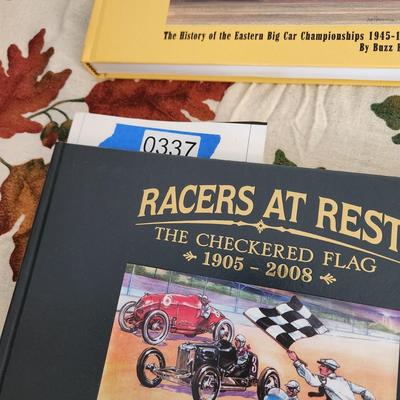 4 Auto Racing Hardback Books The Eastern Bull Rings, Tow Money, Show Biz Auto Racing IMCA Big Cars, Racers at Rest The Checkered Flag ,...