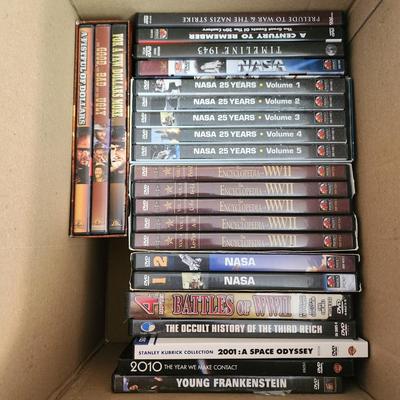 lot of DVD Movies , NASA 25 Years 5 Vol. , WWII, Speedway 60, Band of Brothers, Batman the Movie and many more