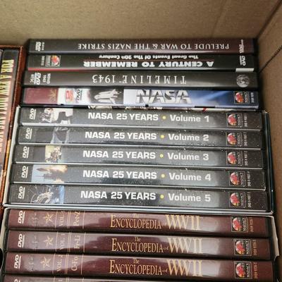 lot of DVD Movies , NASA 25 Years 5 Vol. , WWII, Speedway 60, Band of Brothers, Batman the Movie and many more
