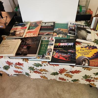 Lot of Books Racing Cars Carroll Shelby , Hot Rod Pioneers,Nascar Chronicle, Speed Addicts, Dusty Heros, and More