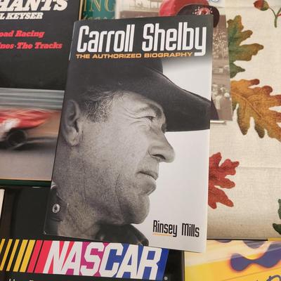 Lot of Books Racing Cars Carroll Shelby , Hot Rod Pioneers,Nascar Chronicle, Speed Addicts, Dusty Heros, and More