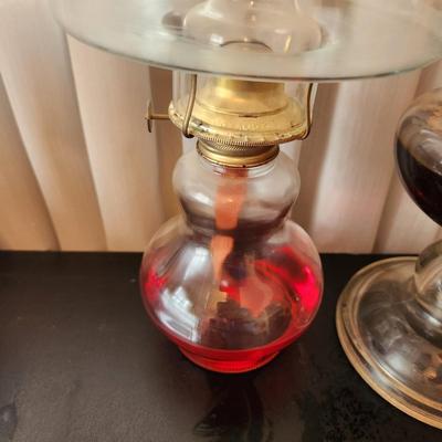 Lot of 3 Vintge Hurricane Oil Lamps 1 P&A Risdon lamp