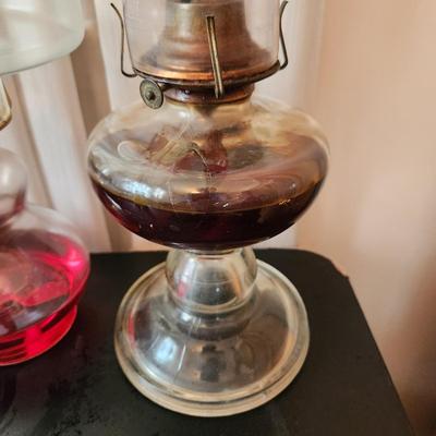Lot of 3 Vintge Hurricane Oil Lamps 1 P&A Risdon lamp