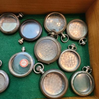Large Lot of Vintage Pocket Watches Cases