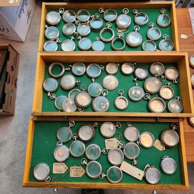 Large Lot of Vintage Pocket Watches Cases