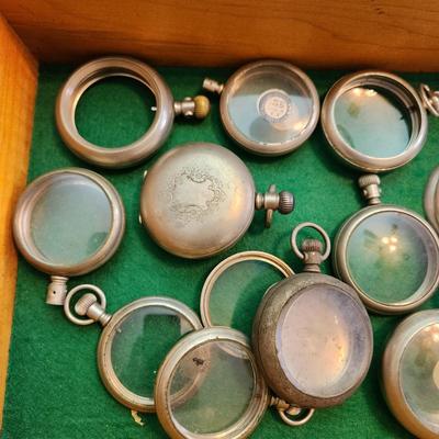 Large Lot of Vintage Pocket Watches Cases