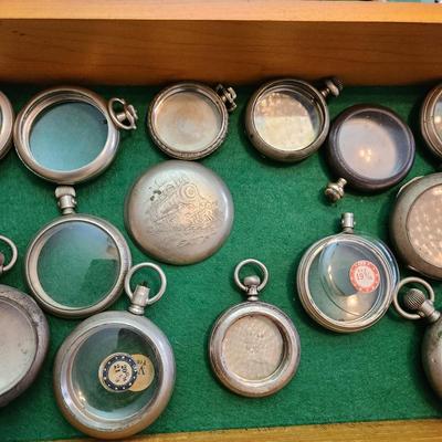 Large Lot of Vintage Pocket Watches Cases