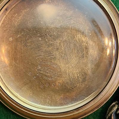 Lot of 17 Vintage Gold Tone Pocket Watches Cases j Boss, C.W.C., Wadsworth ,Waltham, Cashier A.W. C. Co., Majestic, Philadelphia