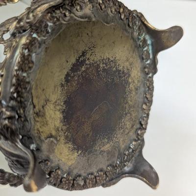 Sale Photo Thumbnail #714: Antique Glass Vase With Metal Stand