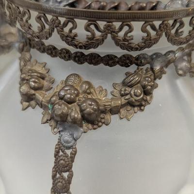 Sale Photo Thumbnail #712: Antique Glass Vase With Metal Stand