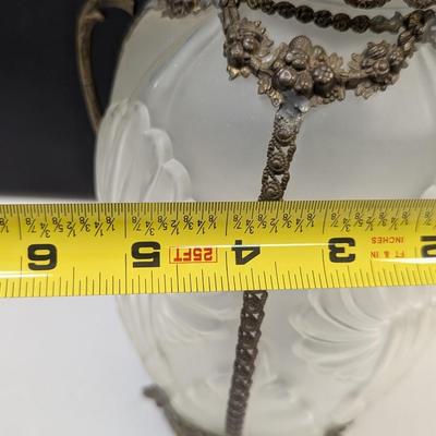 Sale Photo Thumbnail #716: Antique Glass Vase With Metal Stand
