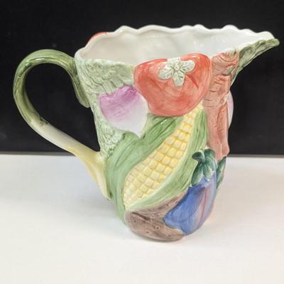 Sale Photo Thumbnail #718: 1986 Fitz & Floyd Vegetable Garden Pitcher Glazed