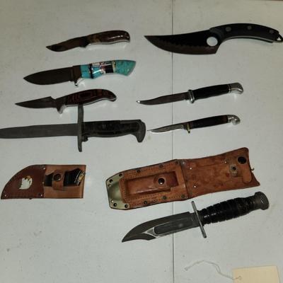 Collection of Knives Military , Alaska Rod's Haines, Hunting , Lakota Finwing